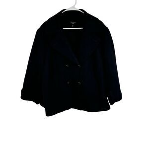 Talbots Navy Blue Double Breasted Jacket Blazer Pea‎ Coat Size 22W
